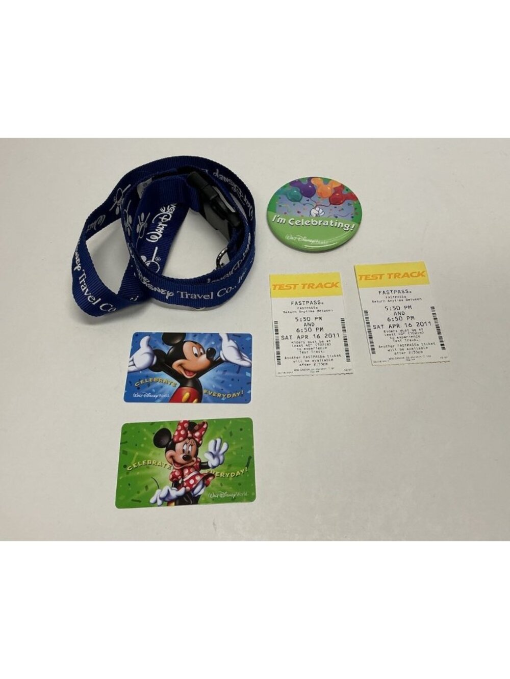 Disney Lot Used Park Hopper passes no value from 2011 Lanyard Pin
